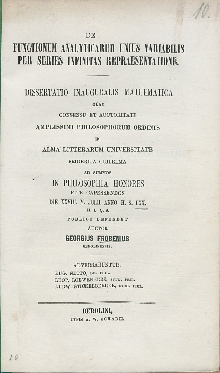 Titelblatt der Dissertation