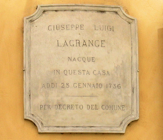 Tafel am Geburtstahaus in Turin