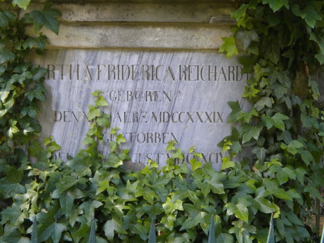 Inschrift fuer Martha Friderica Darjes geborene Reichardt