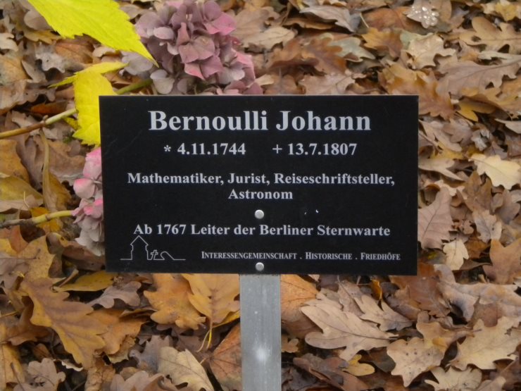 Tableau fuer Johann III Bernoulli