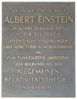 Gedenktafel für A. Einstein Gedenktafel fuer A. Einstein