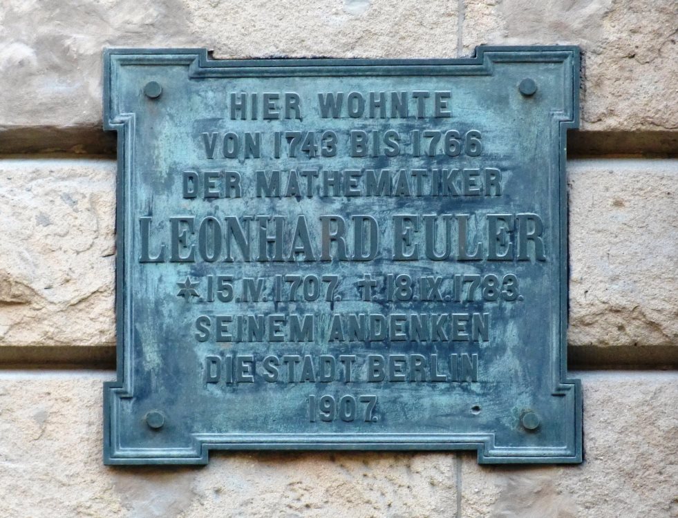 Gedenktafel fuer L. Euler